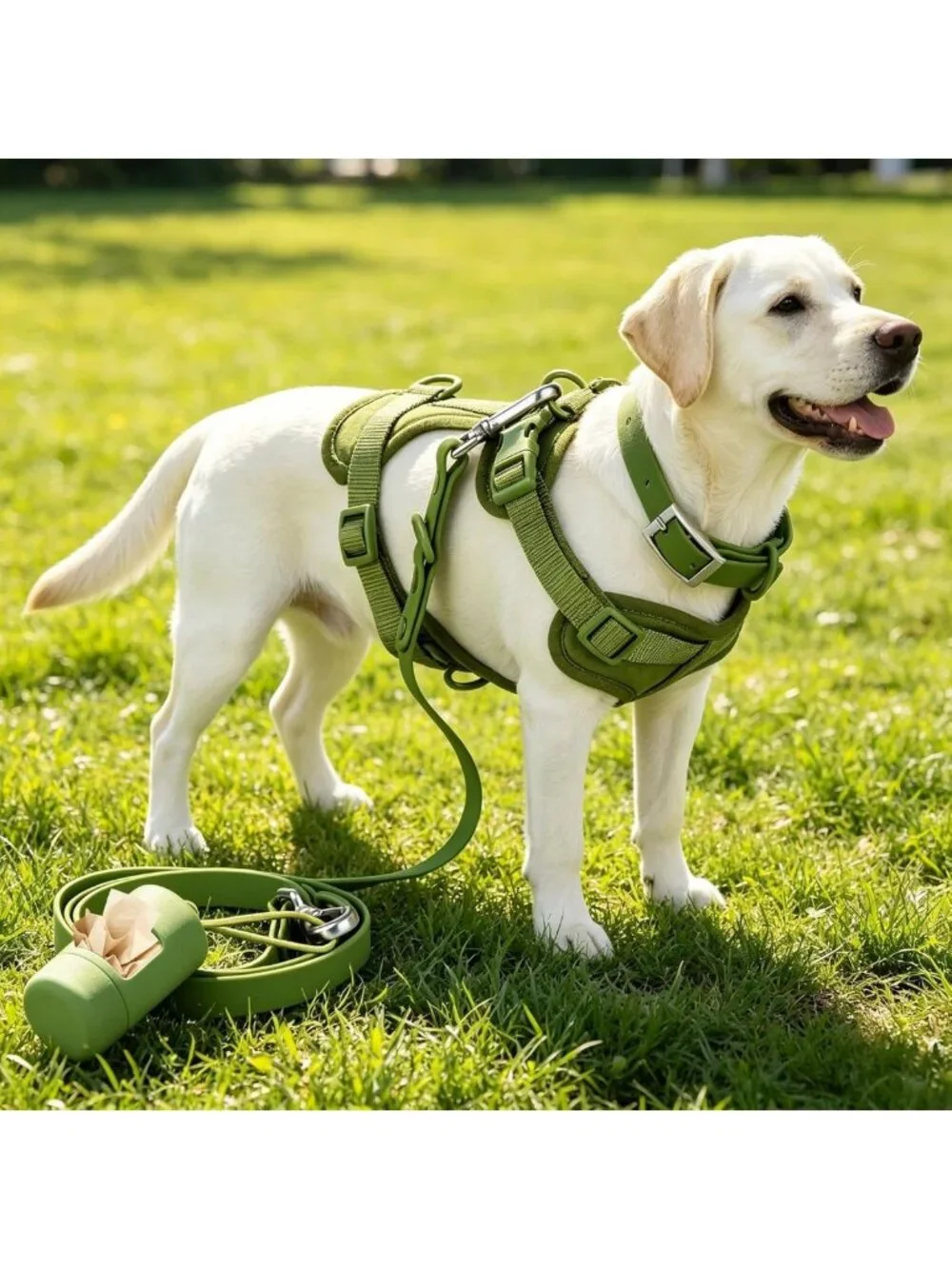 Adjustable 4-in-1 No Pull Dog Harness Set with Leash, Collar & Poop Bags